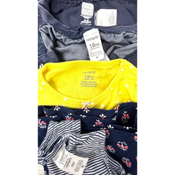 Baby Girl's - Navy Blue Dress. Bibbed Shorts, Skirt, Yellow Shirt - Size 18 Mont - Picture 10 of 10